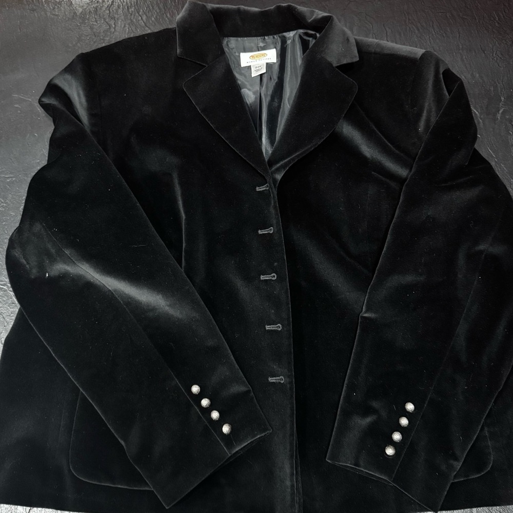 Talbots Petites Black Velvet Blazer